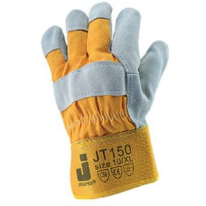 JETAPRO Перчатки Сварочные (краги) кожаные с х/б подкладкой, цвет желтый/серый, XL   /12