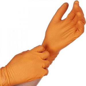 Перчатки нитриловые оранжевые E-Duo (iDeall) L (Малазия) /50шт