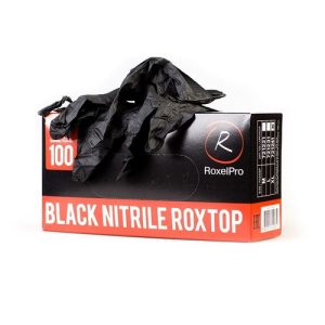 RoxelPro Перчатки нитриловые RoxTOP черные XXL (красная коробка) /90шт