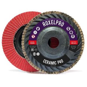 RoxelPro Лепестковый круг ROXPRO 125 х 22мм, керамика, конический, Р80