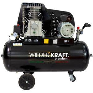 WDK Компрессор воздушный, ременной привод, ресивер 100л, 453л/мин, 1000 об/мин, 10бар, 220в  2,2Квт