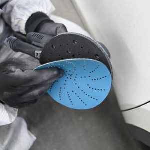 BLUE CERAMIC диск на бумажной основе, керамика Ø150мм, Р120, липучка 15 отв.